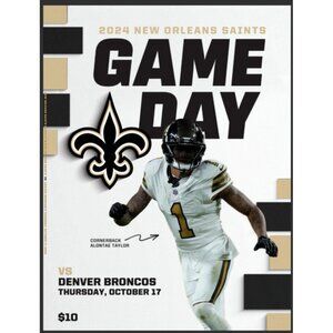 2024 New Orleans Saints Denver Broncos Gameday Program October 17 Payton Return